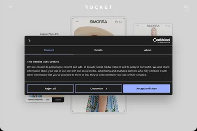 Screenshot of the Rocket Digital homepage