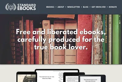 Screenshot of the Standard Ebooks homepage