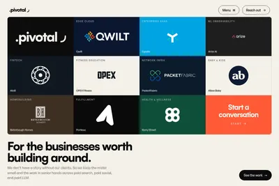 Screenshot of the Pivotal Consulting Group homepage
