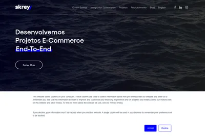 Screenshot of the Skrey homepage