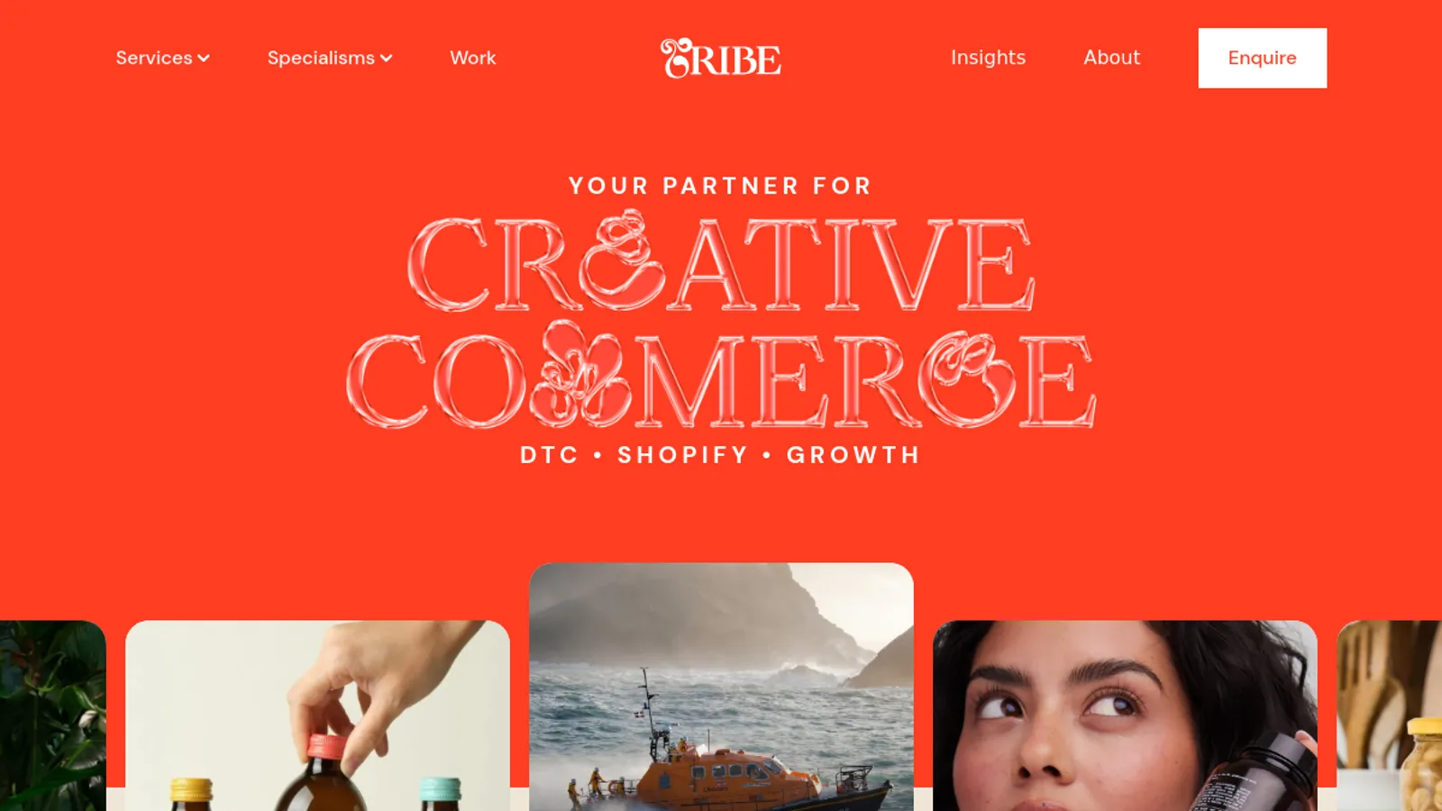 Screenshot of the Tribe homepage
