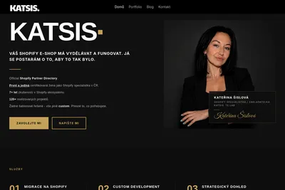 Screenshot of the KATSIS | Kateřina Šislová homepage