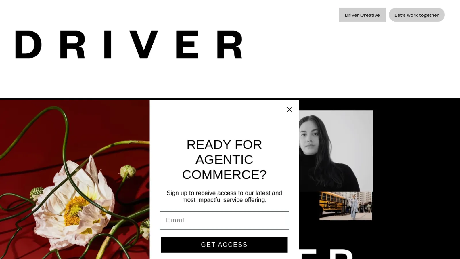 Screenshot of the Driver Digital homepage