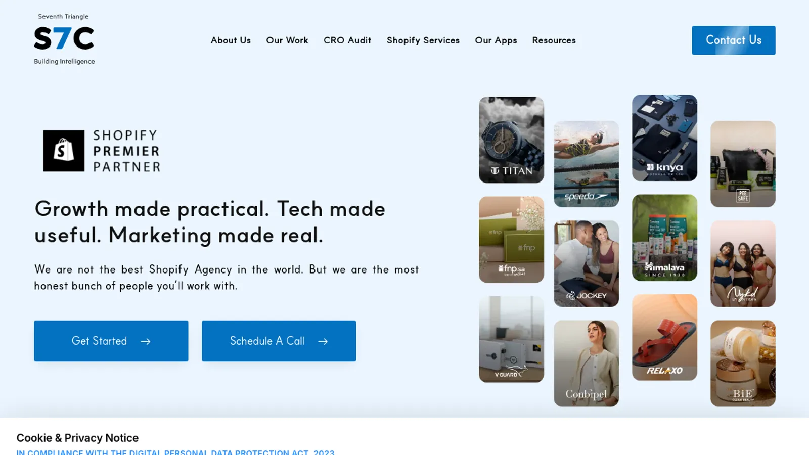 Screenshot of the Seventh Triangle Consulting homepage