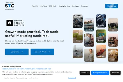 Screenshot of the Seventh Triangle Consulting homepage