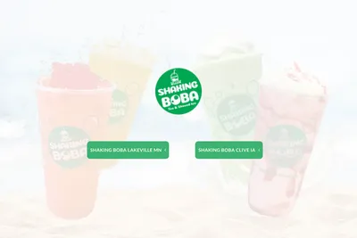 Shaking Boba website homepage
