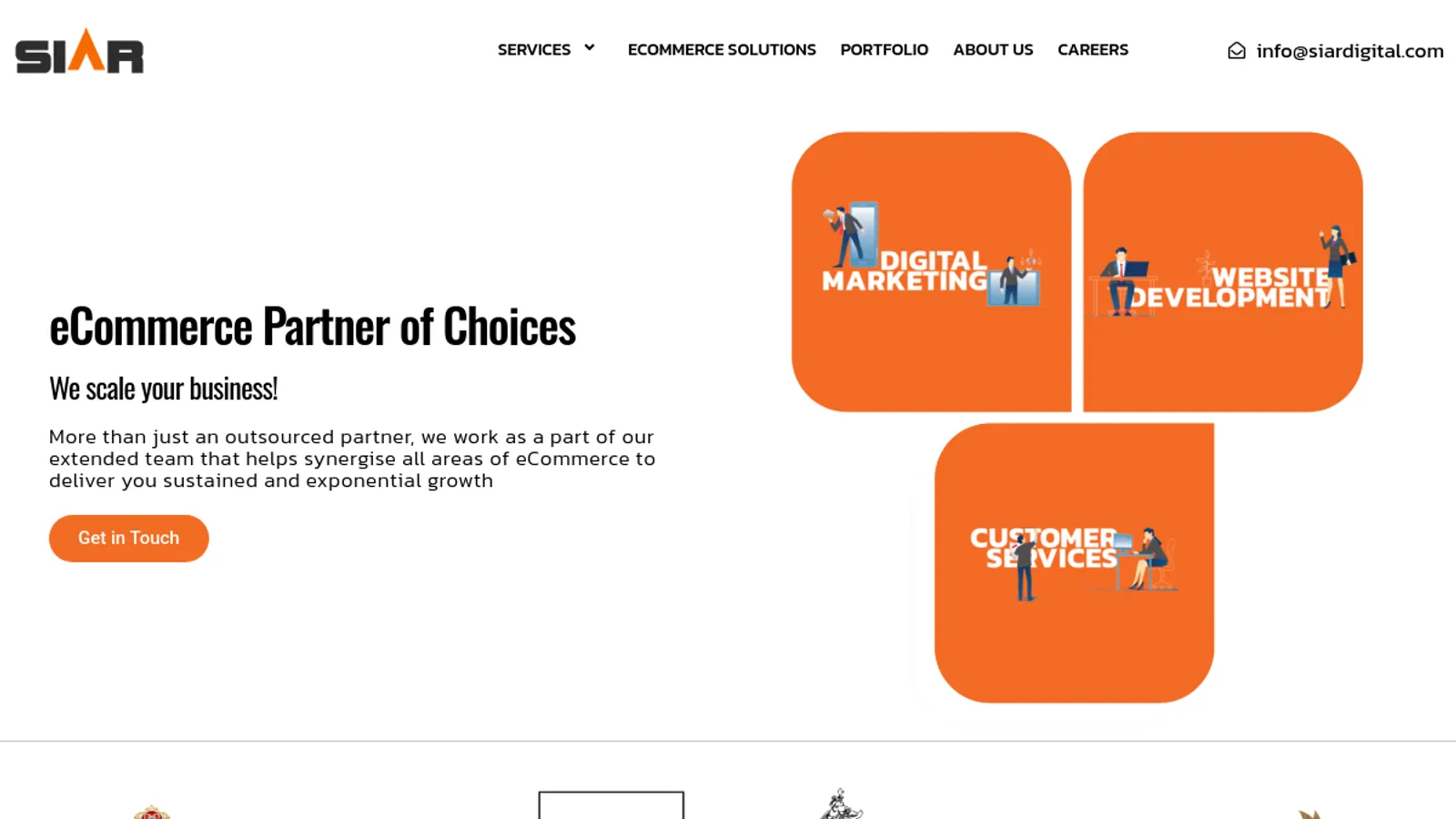 Screenshot of the SIAR Digital homepage