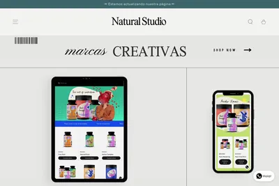 Screenshot of the Natural Estudio homepage