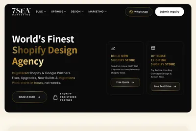 Screenshot of the 7SEA MARKETING homepage