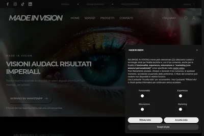 Screenshot of the MADE IN VISION homepage