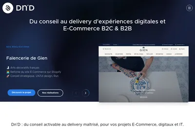 Screenshot of the Agence Dn'D homepage