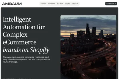 Screenshot of the Ambaum homepage
