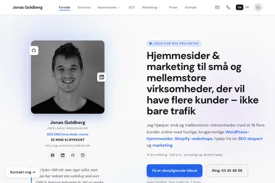 Screenshot of the J. Goldberg homepage