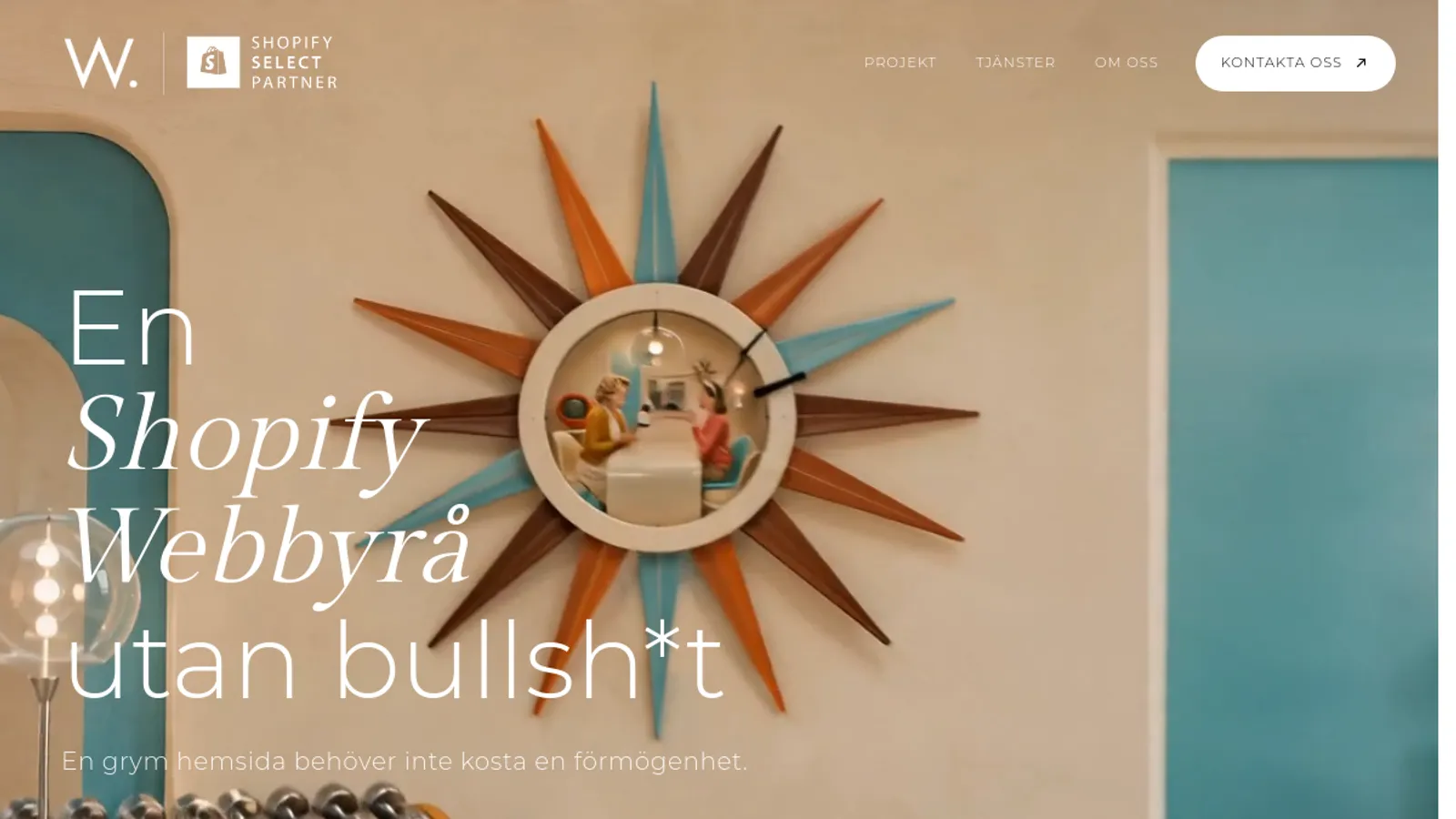 Screenshot of the Wubs - Webbyrån utan bullsh*t homepage