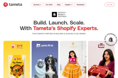 Screenshot of the Tameta Tech homepage
