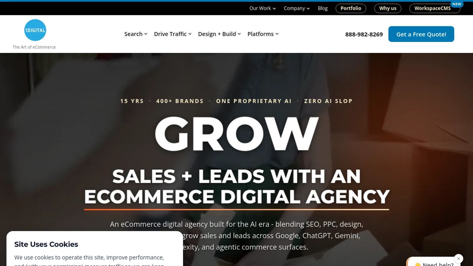 Screenshot of the 1Digital Agency homepage