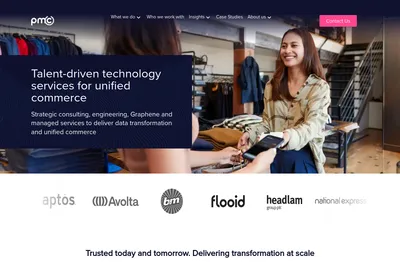 Screenshot of the PMC Commerce homepage
