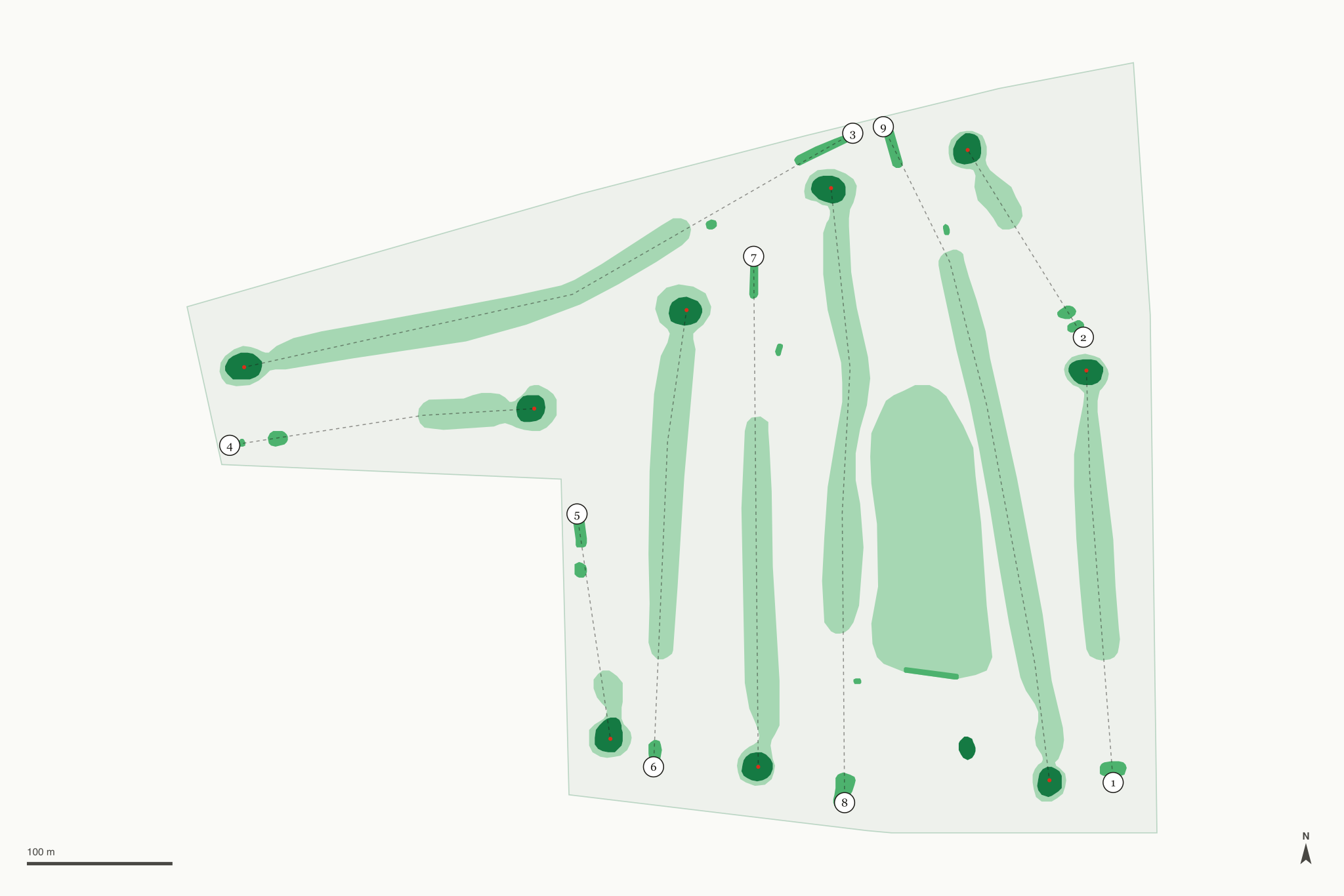 Map of Veterans Memorial Golf Course