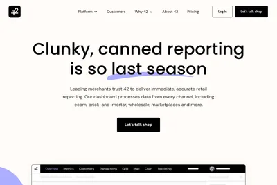 Screenshot of the 42 homepage