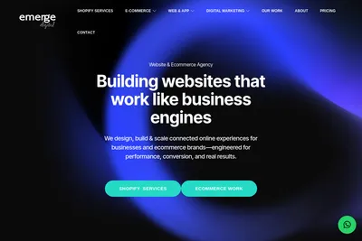 Screenshot of the Emerge Digital homepage