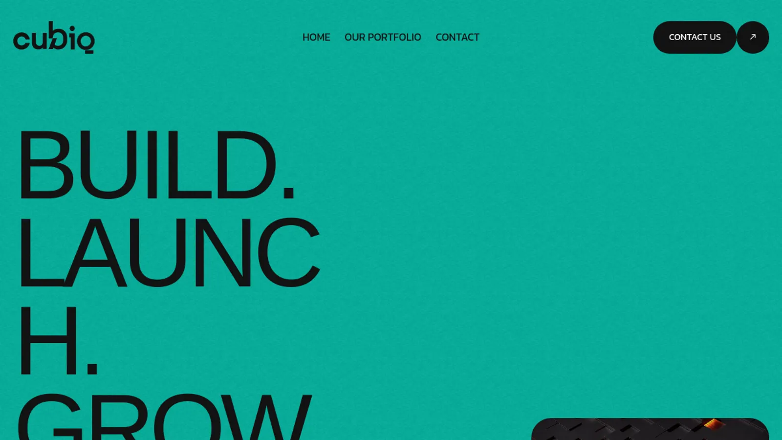 Screenshot of the Cubiq homepage