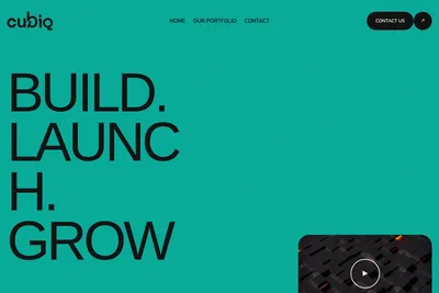 Screenshot of the Cubiq homepage