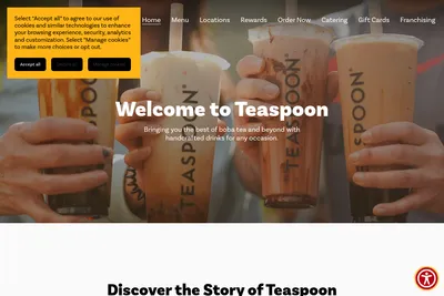 Teaspoon website homepage