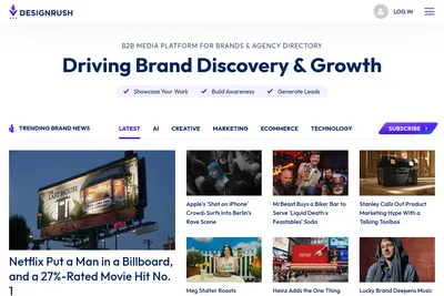 Screenshot of the DesignRush homepage