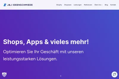 Screenshot of the J&J Ideenschmiede GmbH homepage