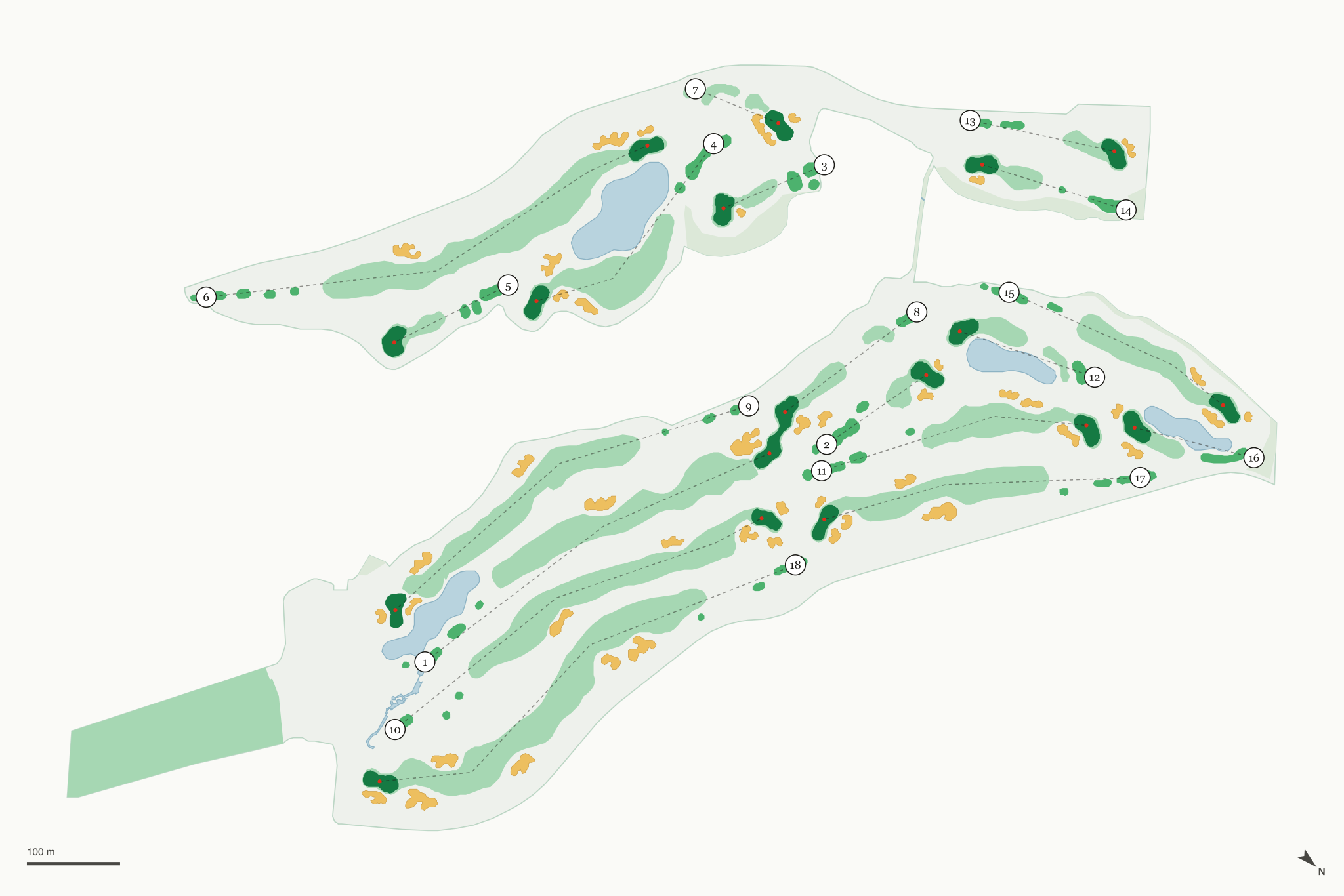 Map of Los Lagos Golf Course
