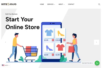 Screenshot of the SiteJojo Enterprise homepage
