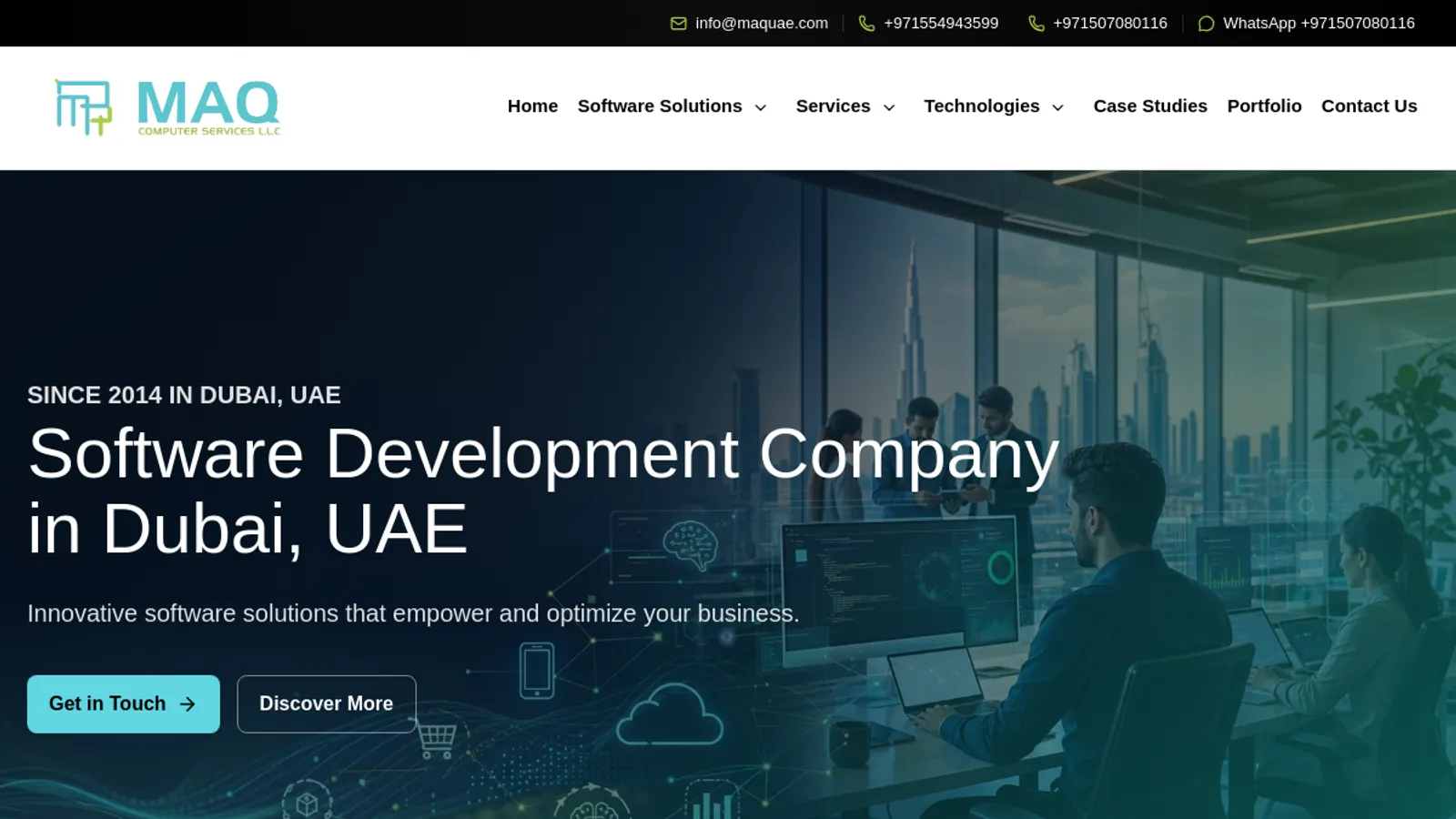 Screenshot of the M A Q Computer Services LLC homepage