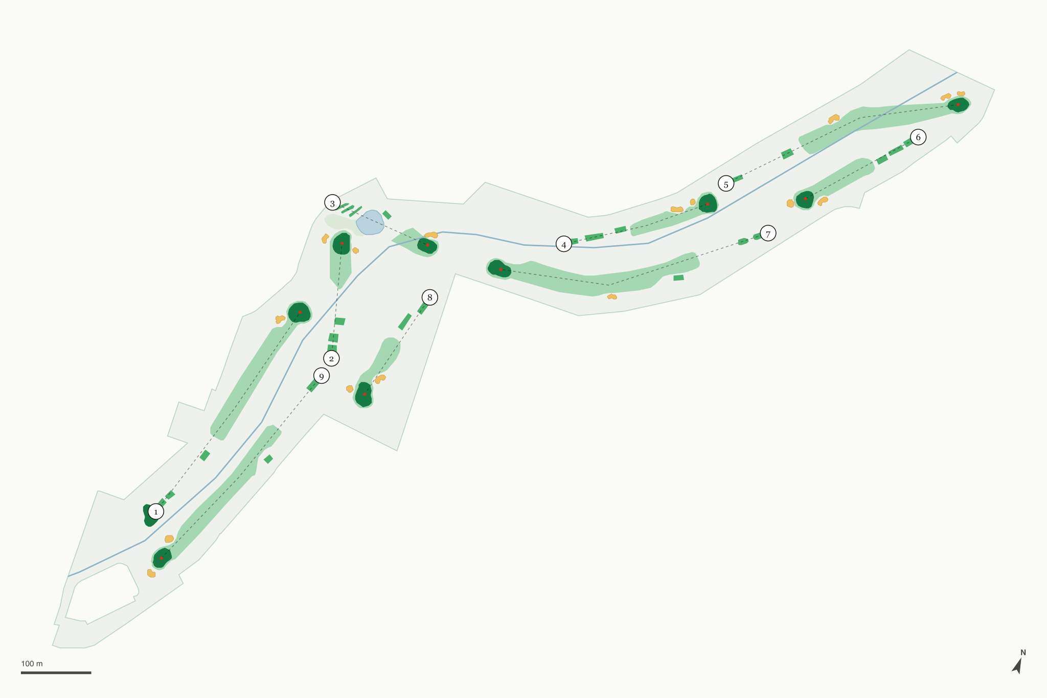 Map of Red Oaks Golf Course