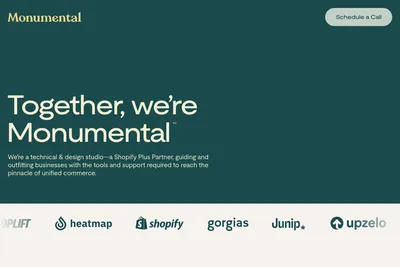 Screenshot of the Monumental homepage