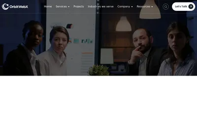 Screenshot of the OrbitWebX Solutions homepage