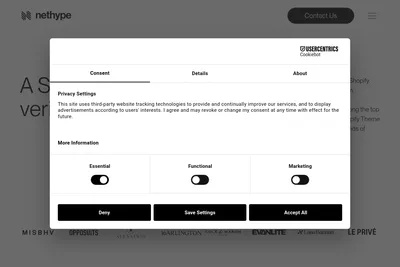 Screenshot of the NETHYPE homepage