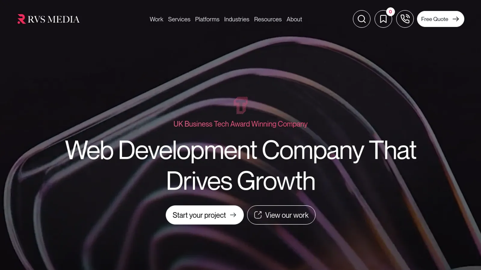 Screenshot of the RVS MEDIA Limited homepage