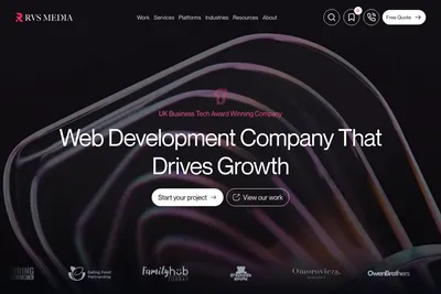 Screenshot of the RVS MEDIA Limited homepage