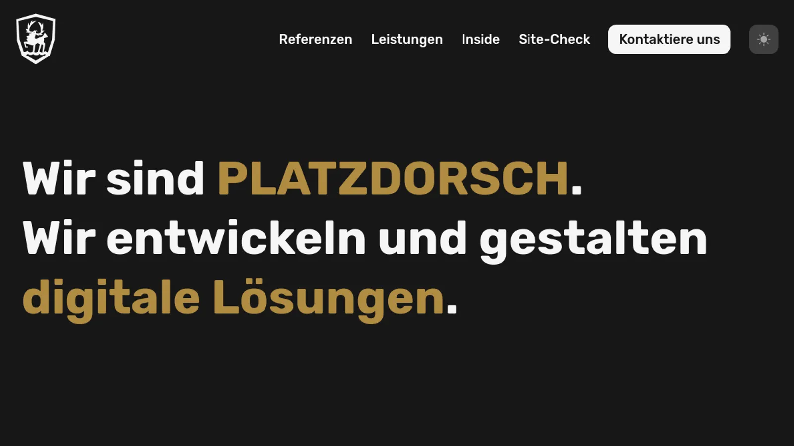 Screenshot of the PLATZDORSCH homepage