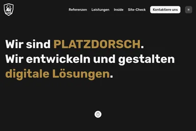 Screenshot of the PLATZDORSCH homepage