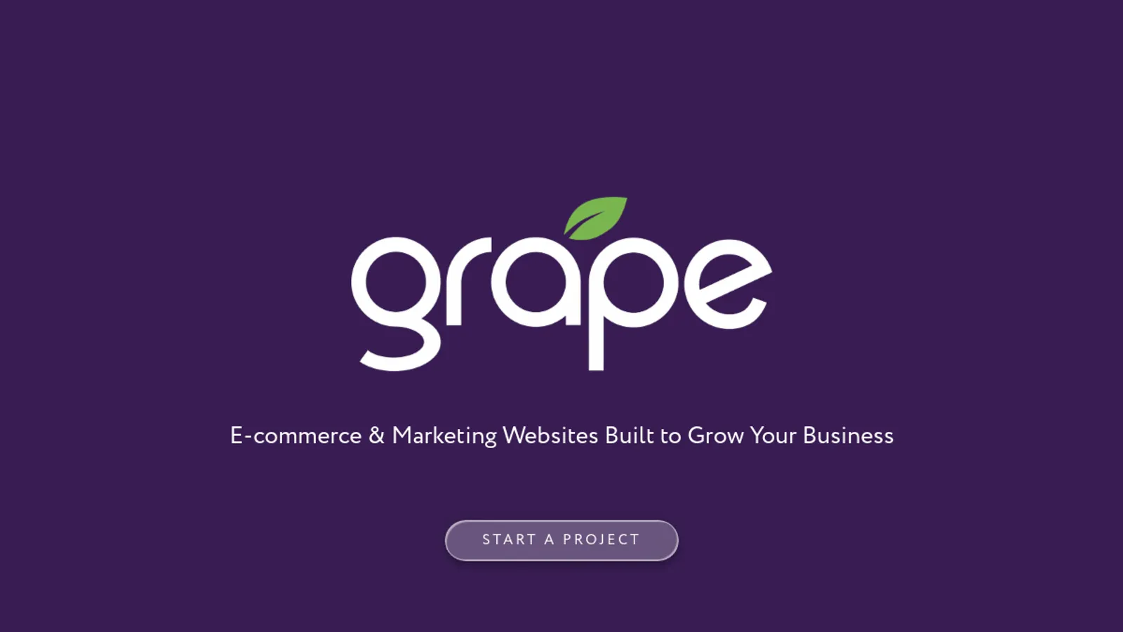 Screenshot of the Grape Digital homepage