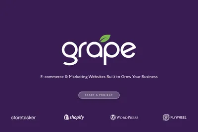 Screenshot of the Grape Digital homepage