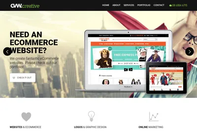 Screenshot of the CVW Creative homepage