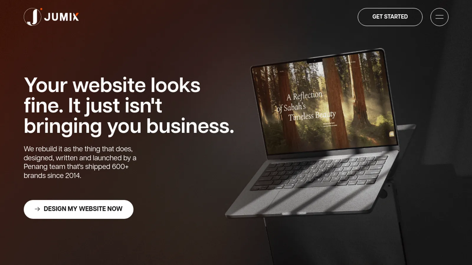 Screenshot of the Jumix homepage