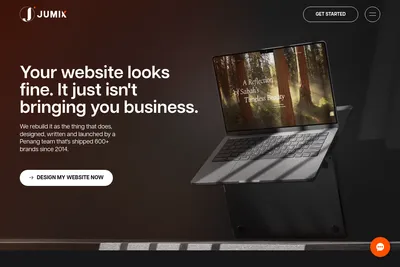 Screenshot of the Jumix homepage