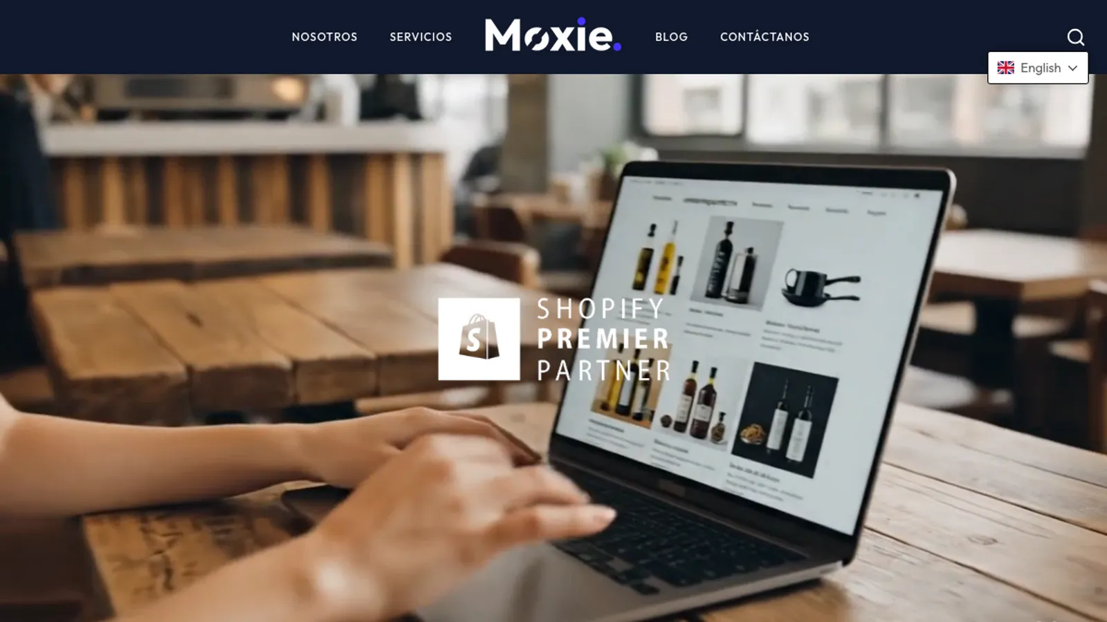 Screenshot of the Moxie Digital homepage