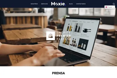 Screenshot of the Moxie Digital homepage