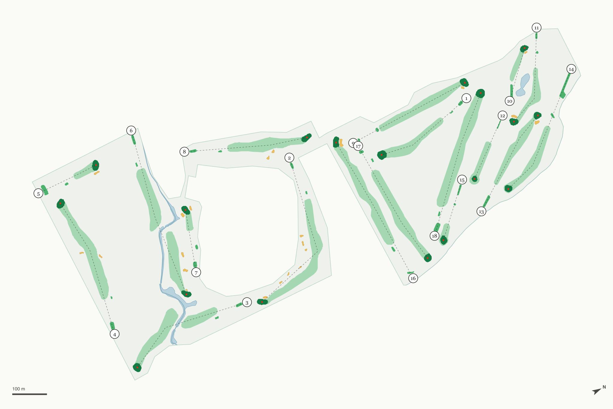 Map of Roseau Oakcrest Golf Club