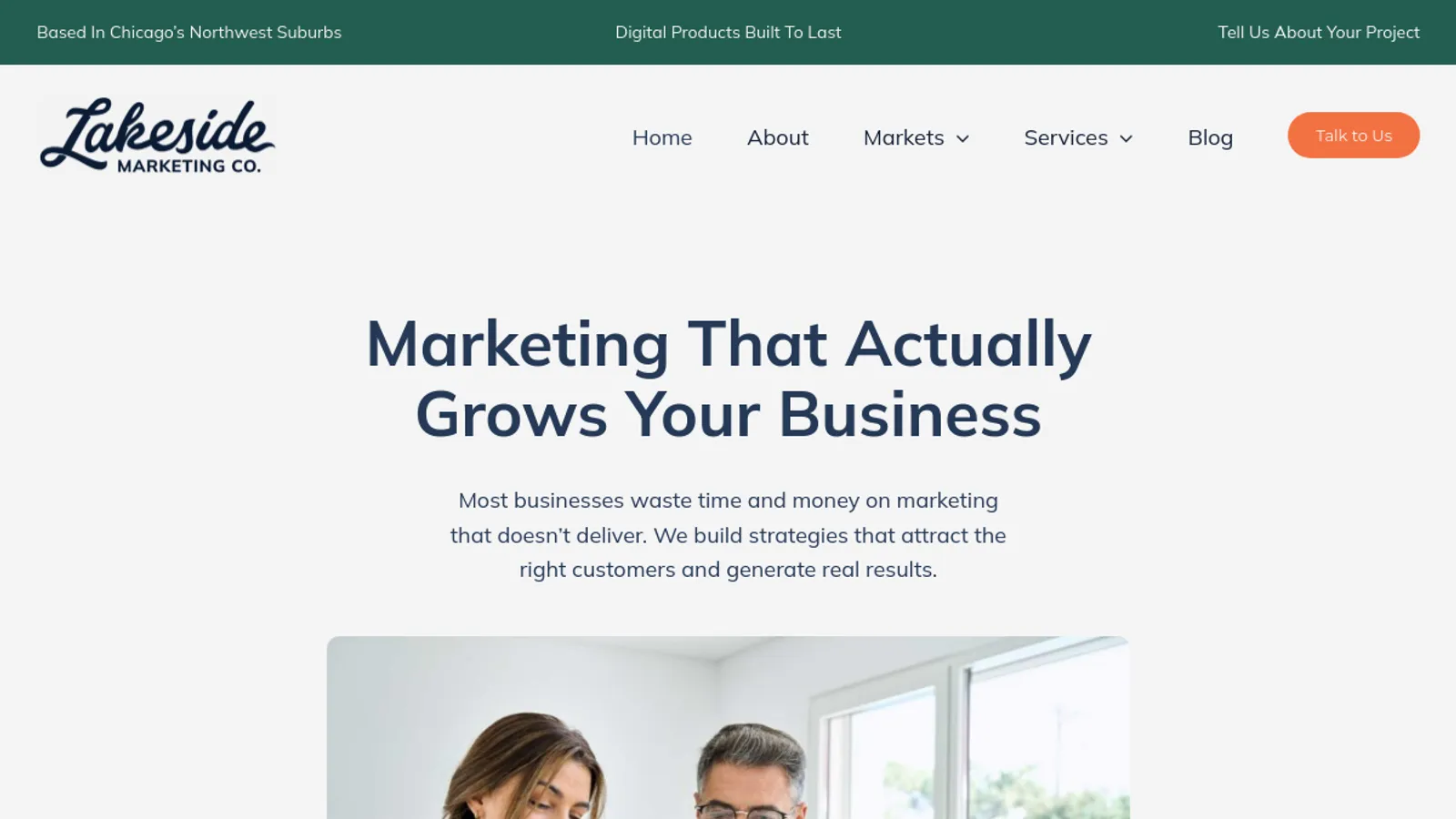 Screenshot of the Lakeside Marketing, LLC homepage