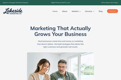 Screenshot of the Lakeside Marketing, LLC homepage